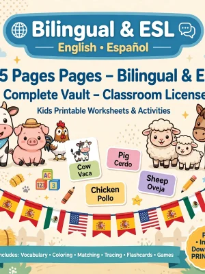 Bilingual & ESL - Complete Vault - 25 Pages - Classroom License