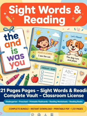 Sight Words & Reading - Complete Vault - 2265 Pages - Classroom License