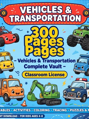 Vehicles & Transportation - Complete Vault - 300 Pages - Classroom License