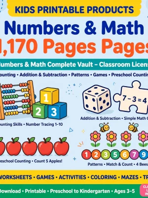 Numbers & Math - Complete Vault - 1207 Pages - Classroom License