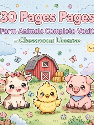 Farm Animals - Complete Vault - 30 Pages - Classroom License