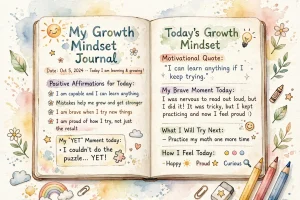 Growth mindset journal for kids – affirmations and planners