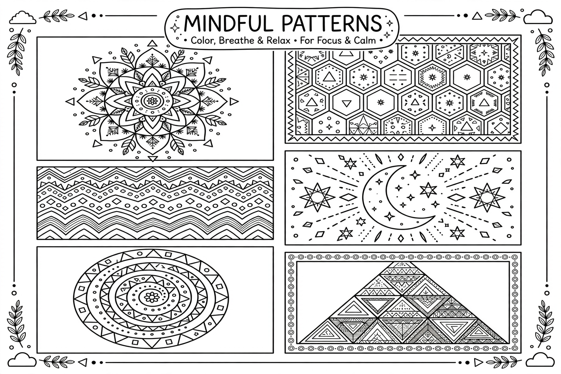 Pattern Parade – 50 Fun Relaxing Coloring Patterns for focus